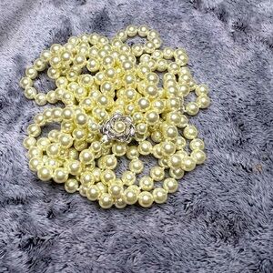 Camrose and Kross JBK Multi Strand Pearl Necklace Floral Clasp